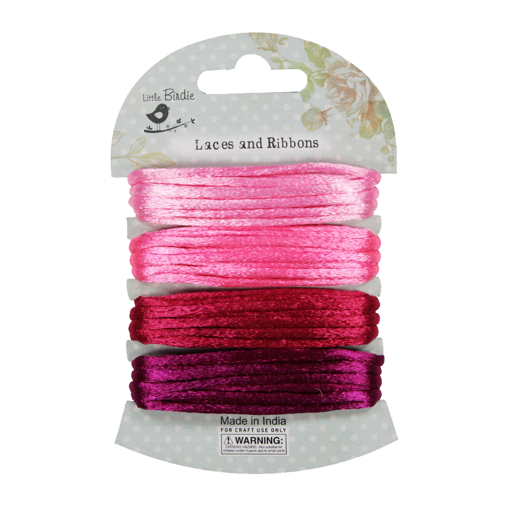 Satin Rattail Cord 2Mm Pink Lemonade 8Mtr Lb