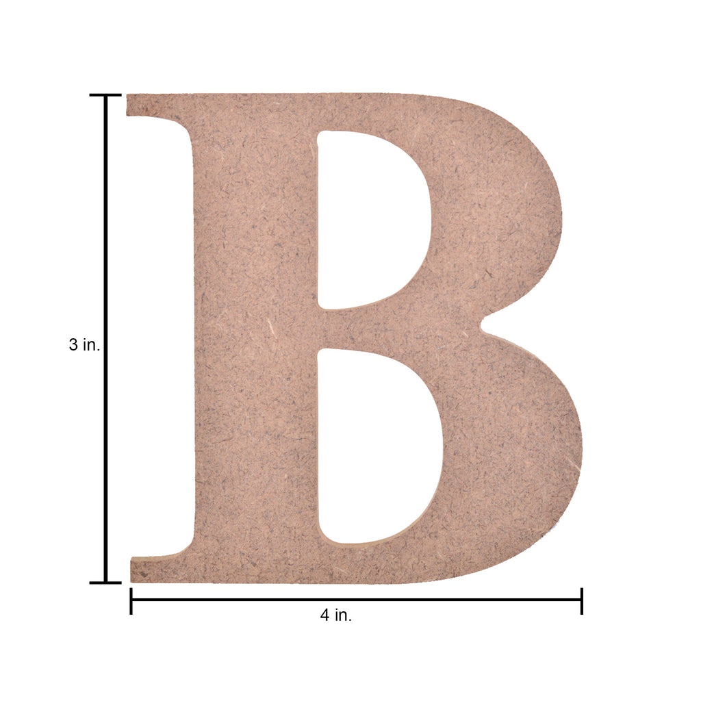 MDF Alphabet Upper Case B 3 X 4Inch 5.5Mm Thick 1Pc Lb