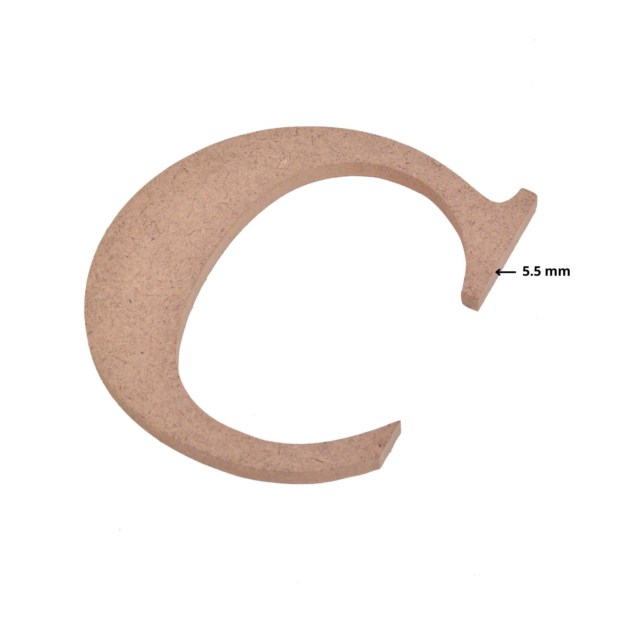 MDF Alphabet Upper Case C 3 X 4Inch 5.5Mm Thick 1Pc Lb