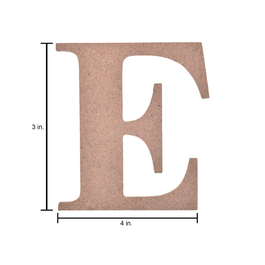 MDF Alphabet Upper Case E 3 X 4Inch 5.5Mm Thick 1Pc Lb