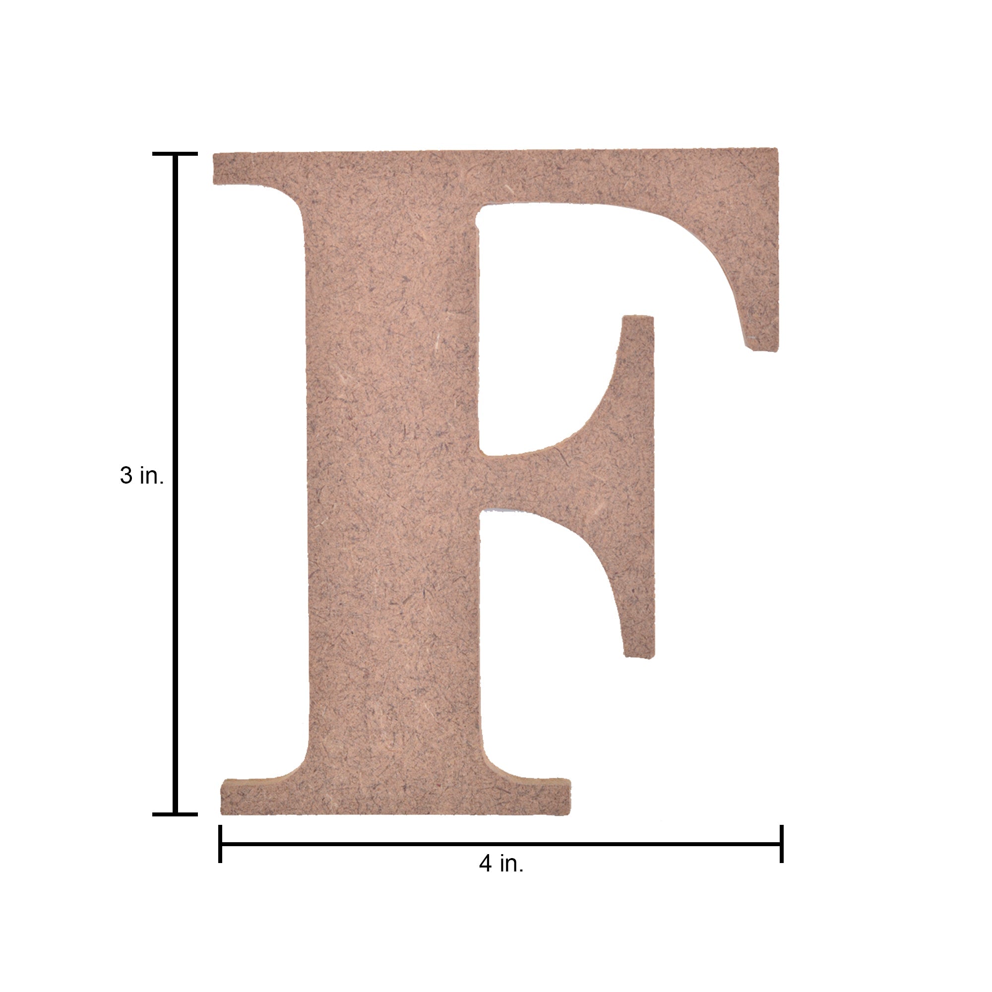MDF Alphabet Upper Case F 3 X 4Inch 5.5Mm Thick 1Pc Lb