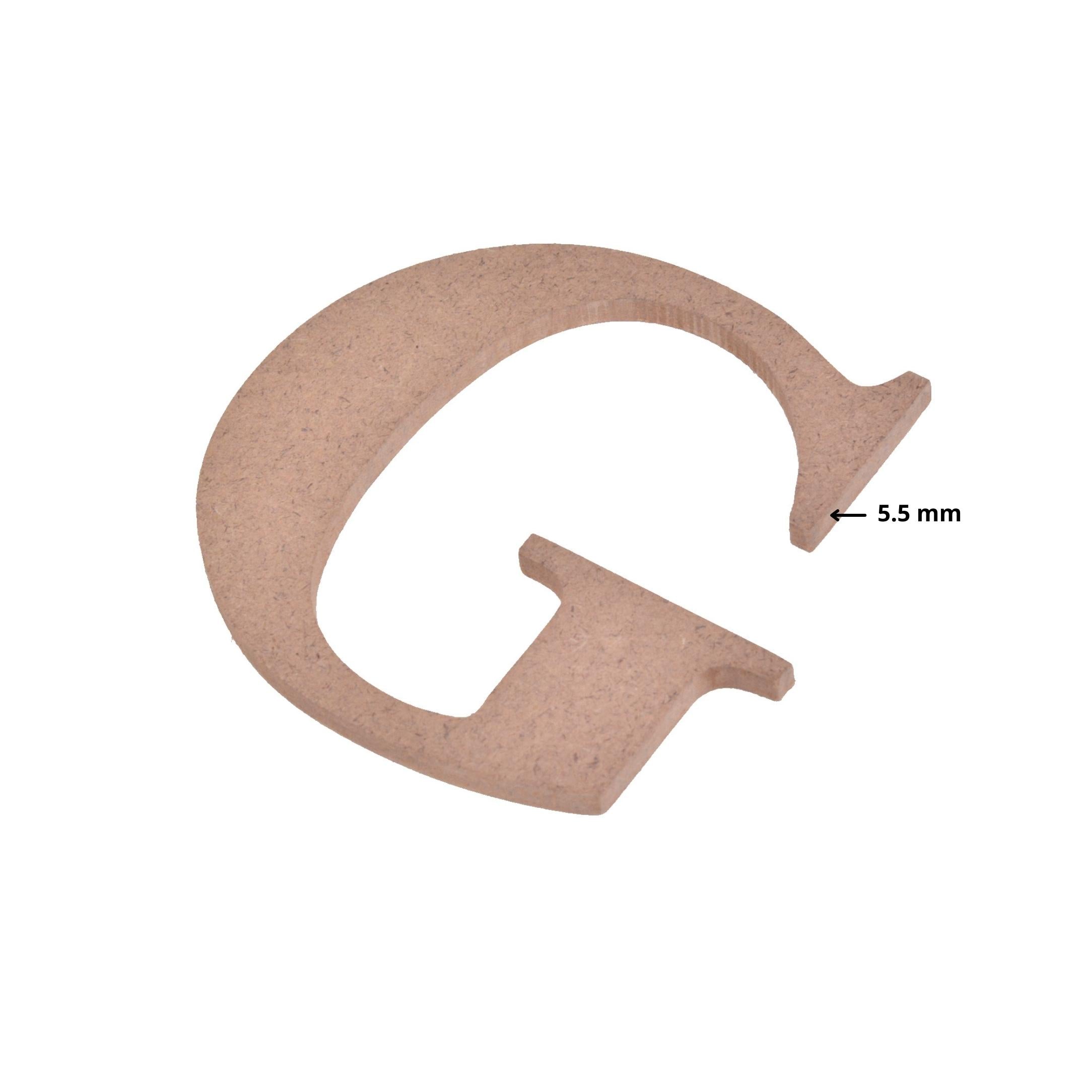 MDF Alphabet Upper Case G 4.5 X 4Inch 5.5Mm Thick 1Pc Lb