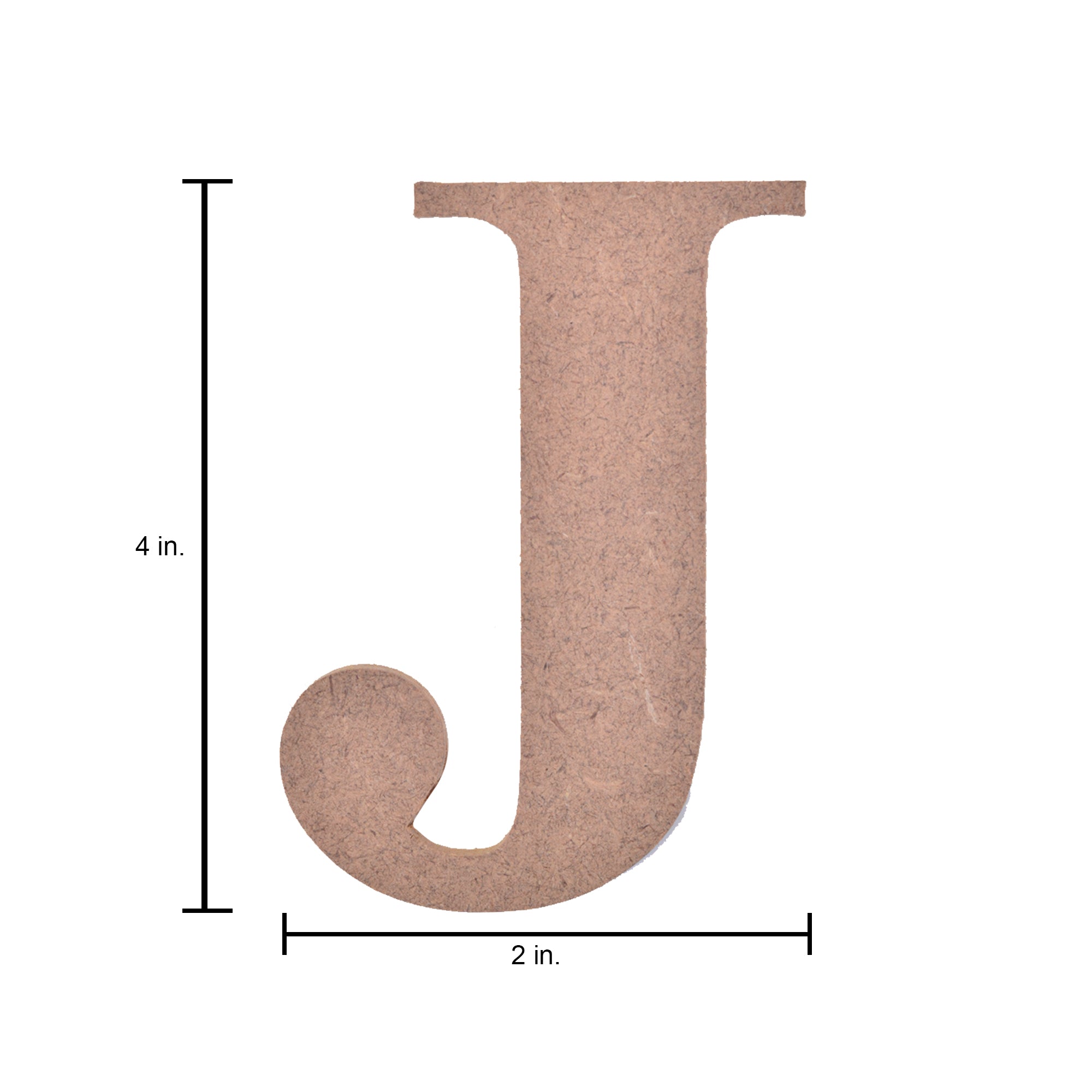 MDF Alphabet Upper Case J 2 X 4Inch 5.5Mm Thick 1Pc Lb