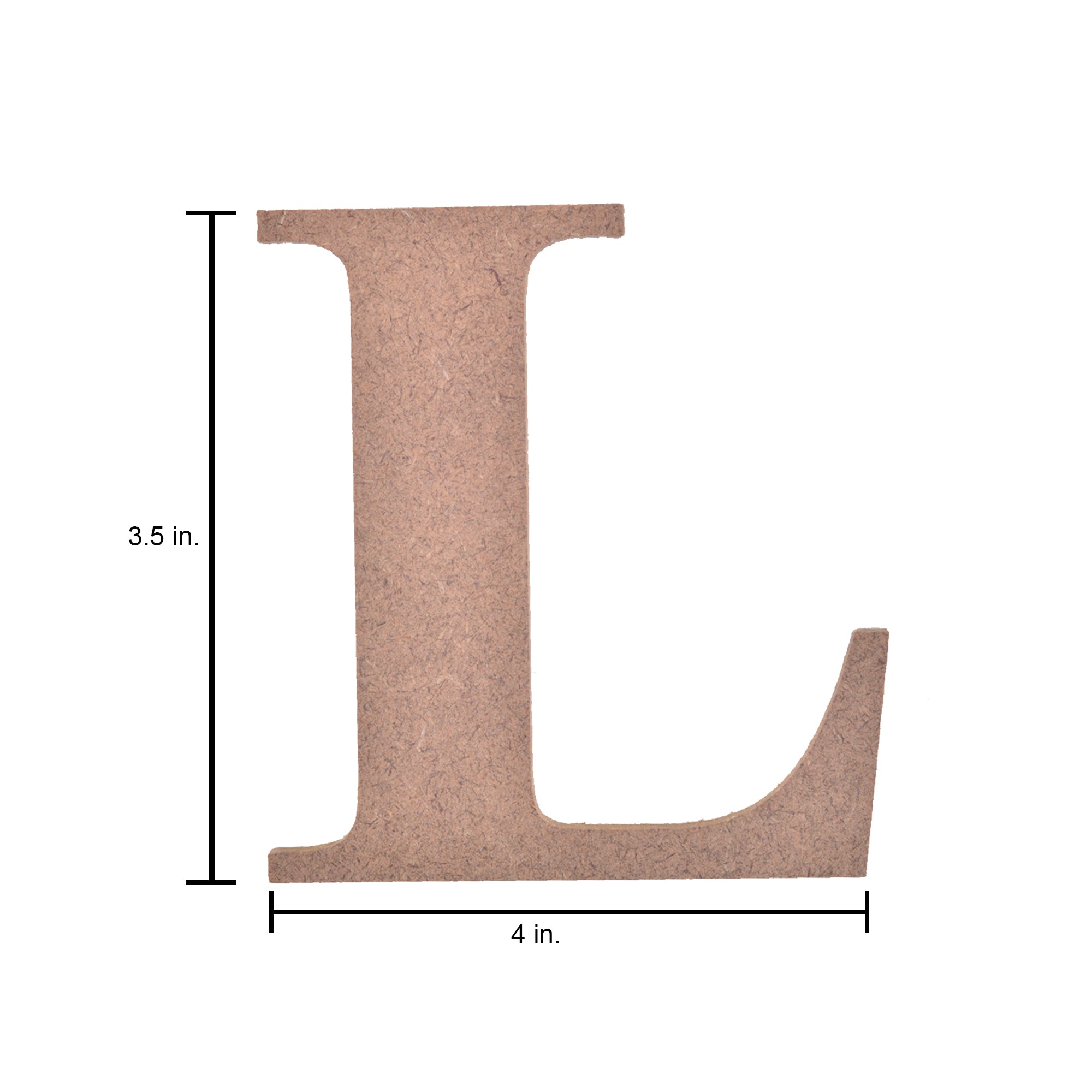 MDF Alphabet Upper Case L 3.5 X 4Inch 5.5Mm Thick 1Pc Lb