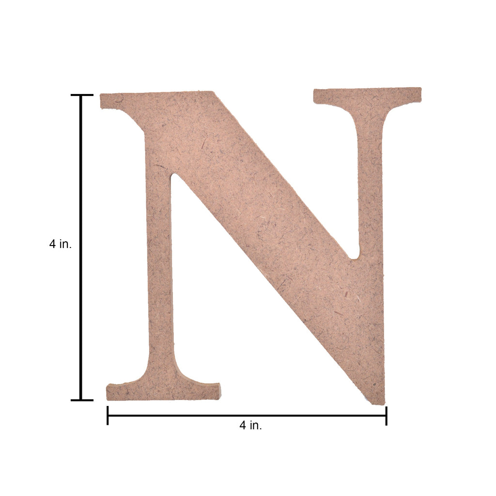 MDF Alphabet Upper Case N 4 X 4Inch 5.5Mm Thick 1Pc Lb