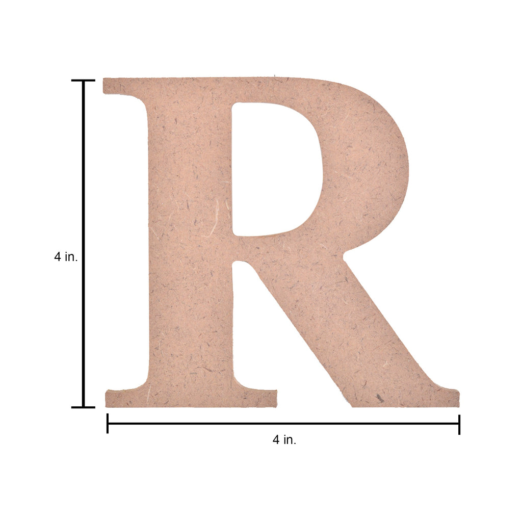 MDF Alphabet Upper Case R 4 X 4Inch 5.5Mm Thick 1Pc Lb