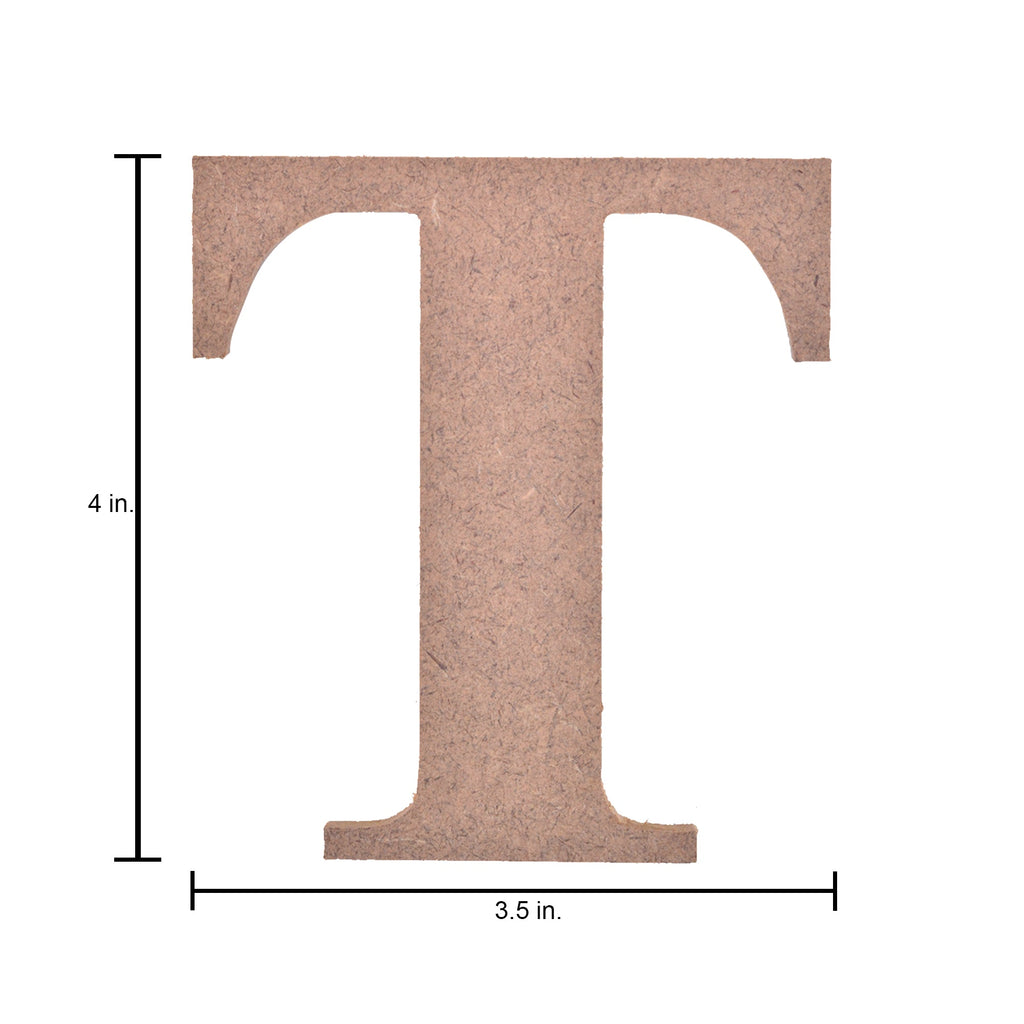 MDF Alphabet Upper Case T 3.5 X 4Inch 5.5Mm Thick 1Pc Lb