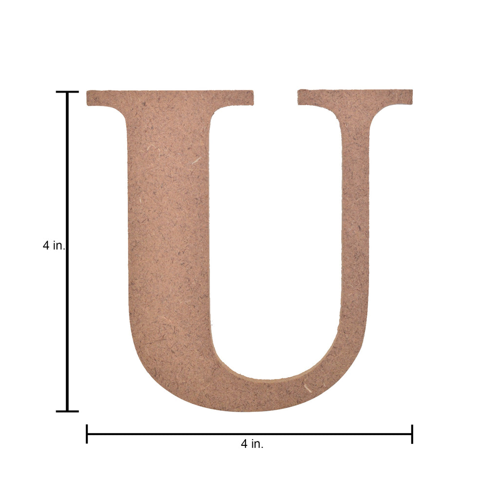 MDF Alphabet Upper Case U 4 X 4Inch 5.5Mm Thick 1Pc Lb