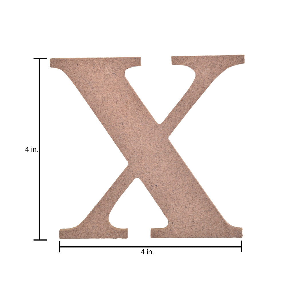 MDF Alphabet Upper Case X 4 X 4Inch 5.5Mm Thick 1Pc Lb