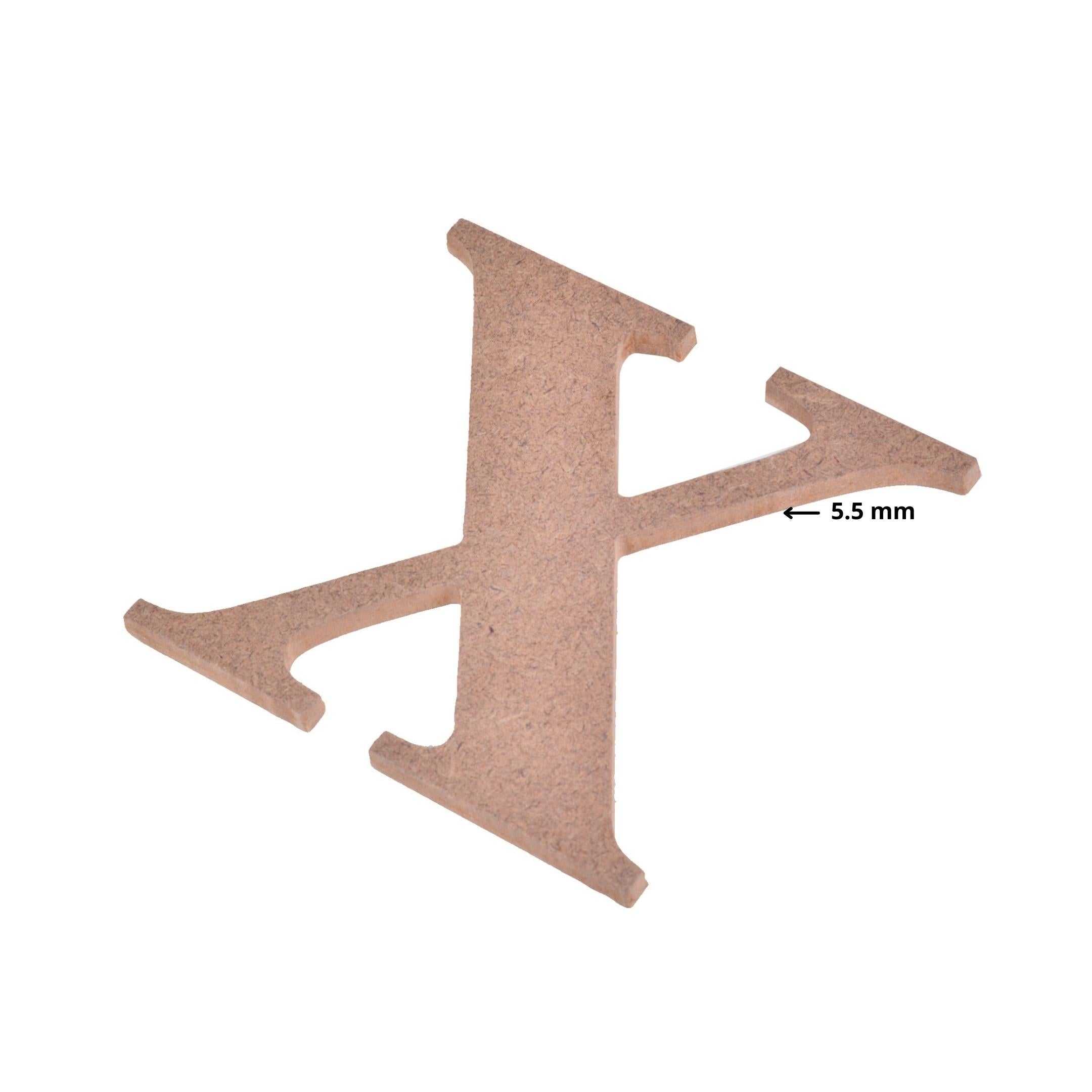 MDF Alphabet Upper Case X 4 X 4Inch 5.5Mm Thick 1Pc Lb