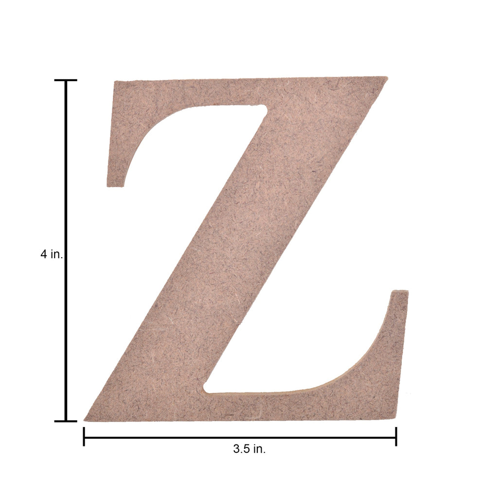 MDF Alphabet Upper Case Z 3.5 X 4Inch 5.5Mm Thick 1Pc Lb