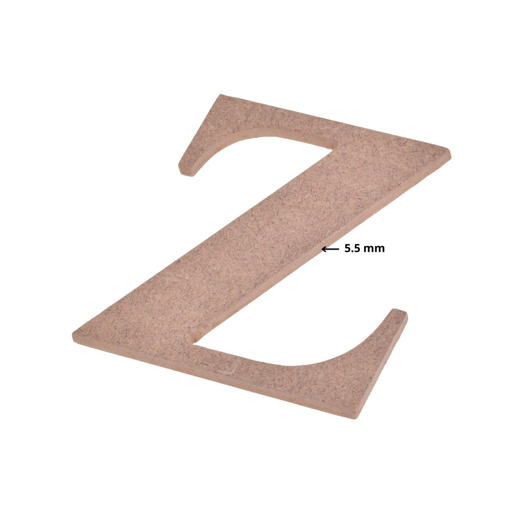 MDF Alphabet Upper Case Z 3.5 X 4Inch 5.5Mm Thick 1Pc Lb
