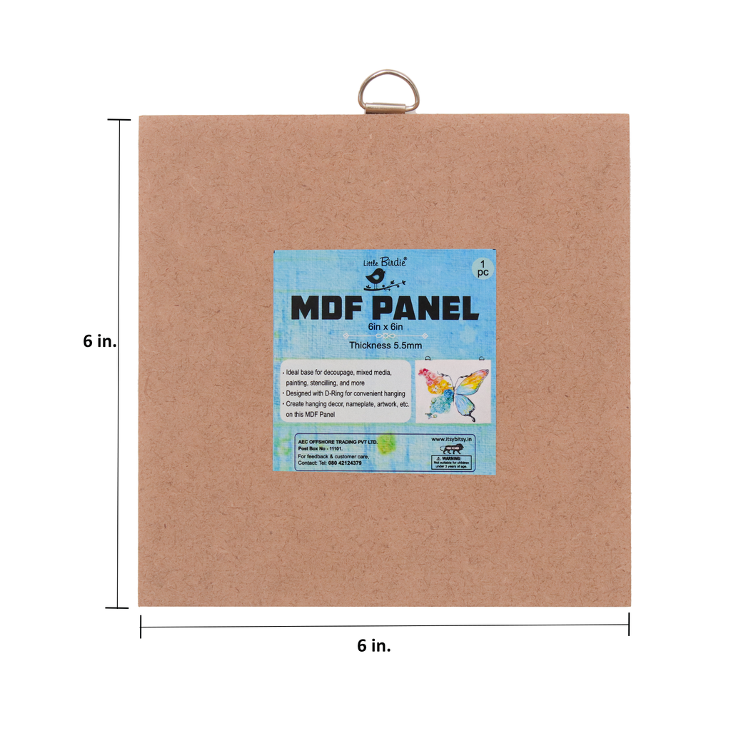 MDF Hanging Panel With D Ring 6 X 6Inch 5.5Mm Thick 1Pc Sw Lb