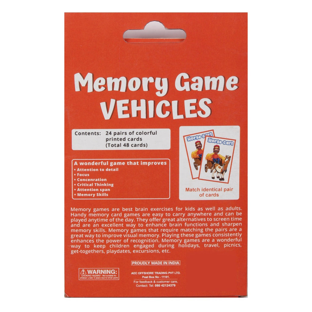 Memory Game Vehicles Kit 1Box Lb