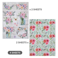Decoupage Paper A4 Floral Essence/ Floral Brilliance 4 Sheets Lb