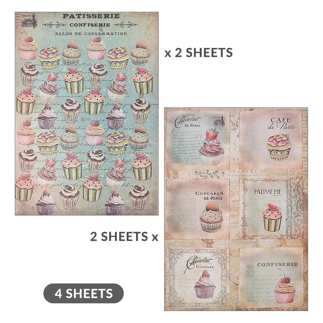 Little Birdie Decoupage Paper A4size, 4sheets, 70 gsm - Cupcake