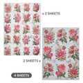 Little Birdie Decoupage Paper A4size, 4sheets, 70 gsm - Rose