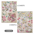 Decoupage Paper A4 Robin Garden/ Chirpy Robbins 4 Sheets Lb