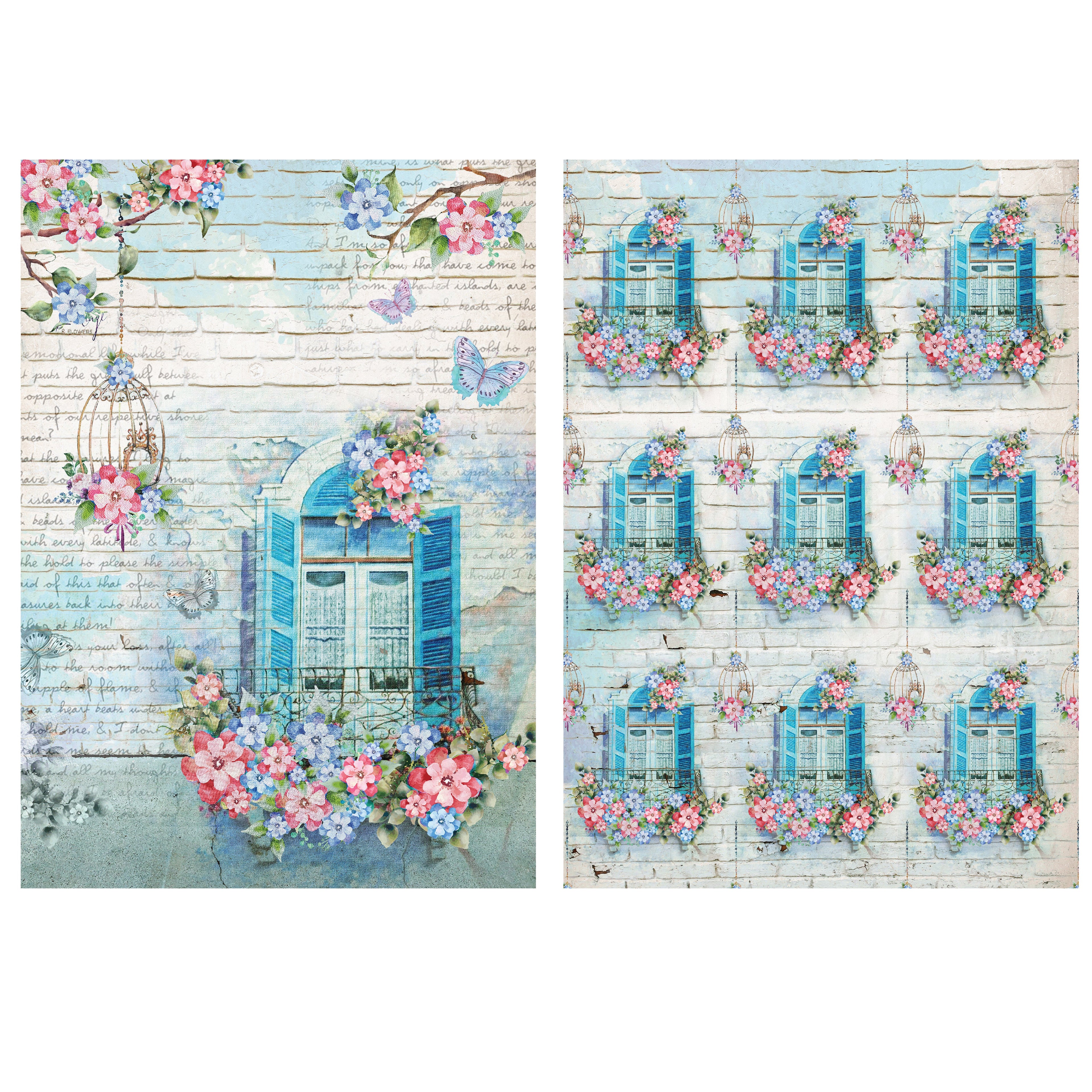 Filament Decoupage Paper A4 Window Garden 2Sheets