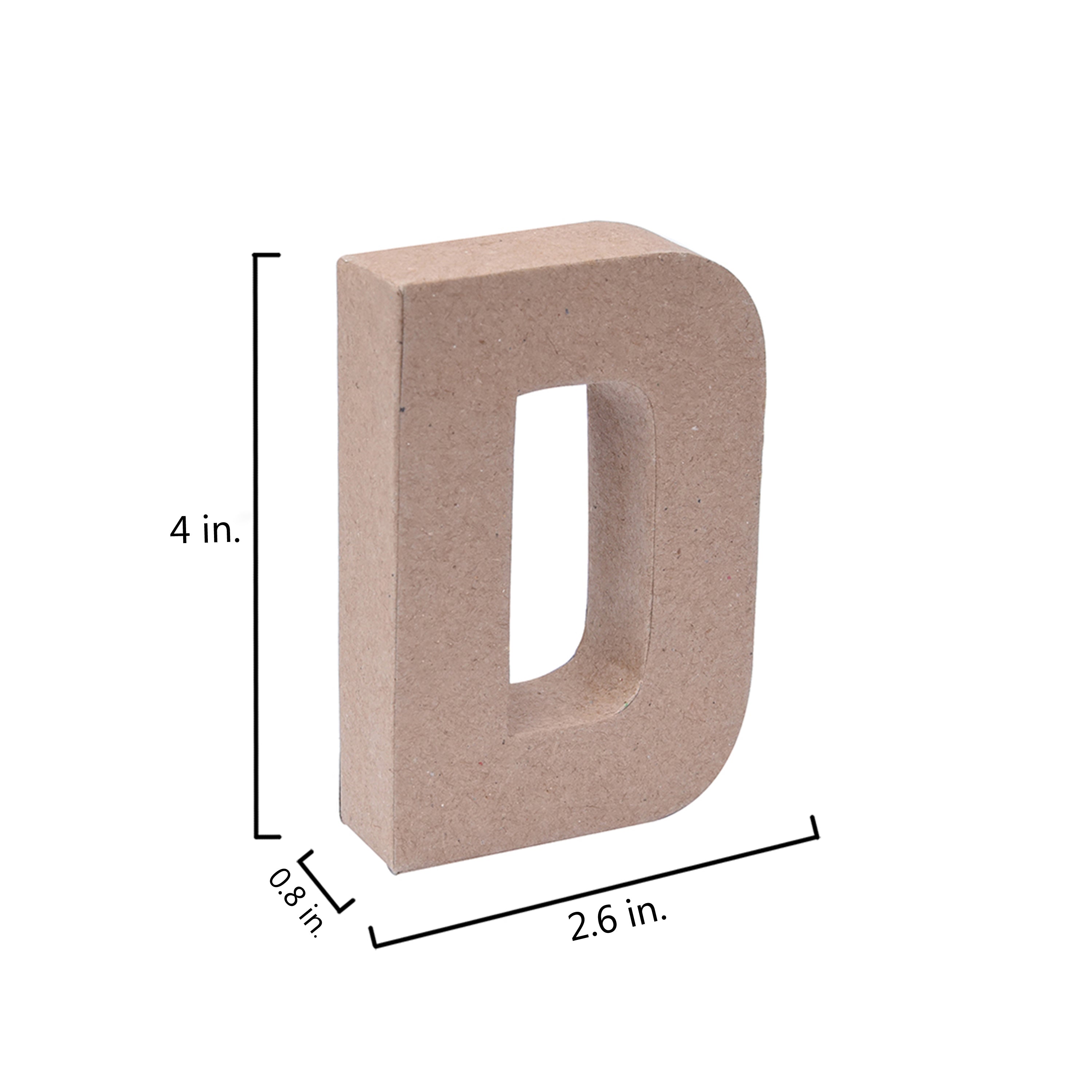 Paper Mache Alphabet D Approx 2.6 X 4 X 0.78Inch 1Pc Lb