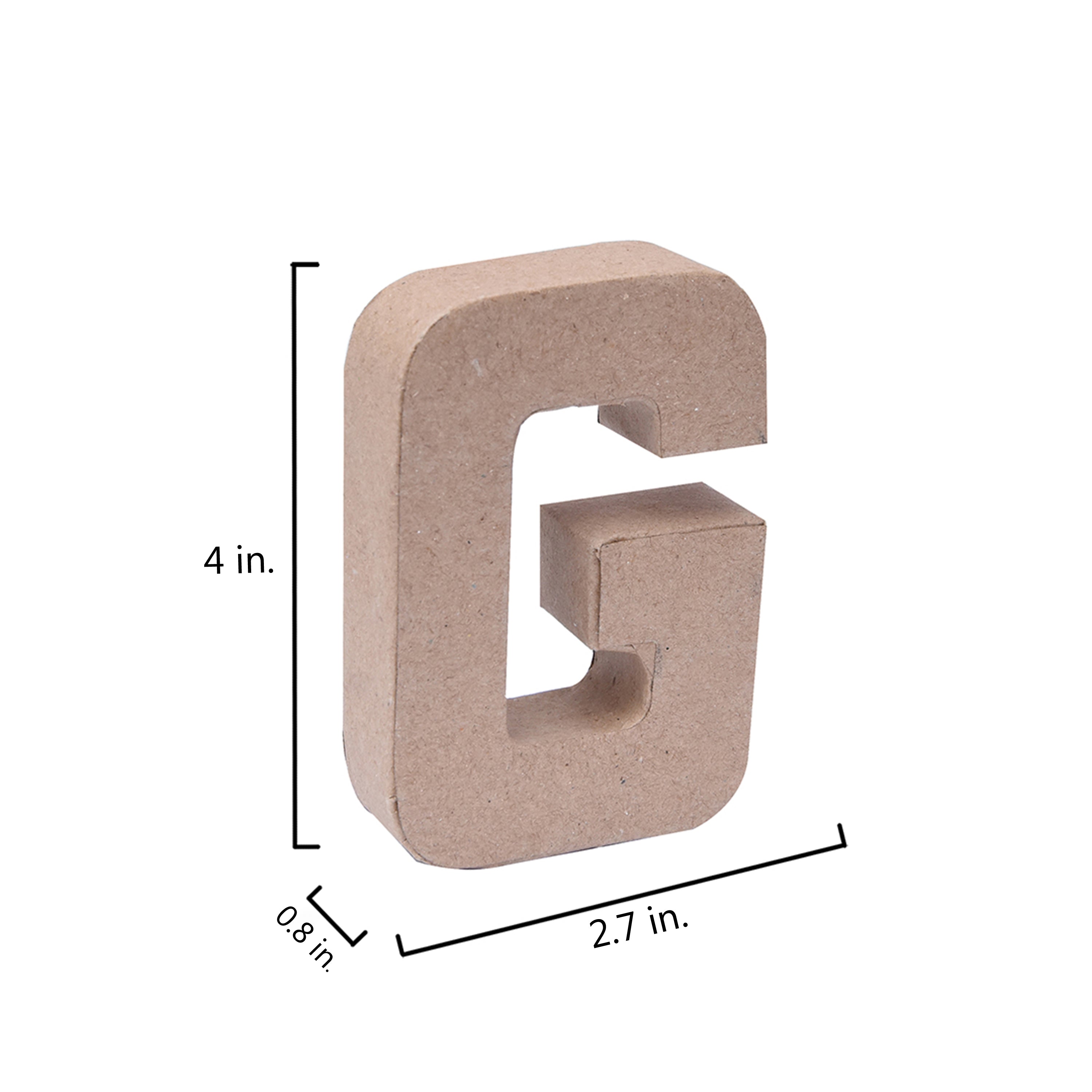 Paper Mache Alphabet G Approx 2.7 X 4 X 0.78Inch 1Pc Lb