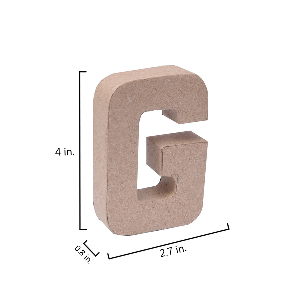 Paper Mache Alphabet G Approx 2.7 X 4 X 0.78Inch 1Pc Lb