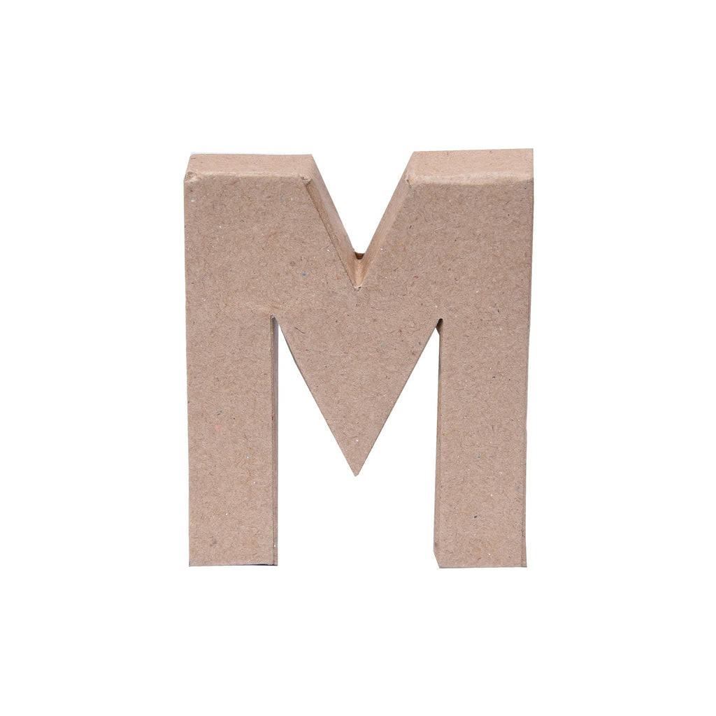 Paper Mache Alphabet M Approx 3.2 X 4 X 0.78Inch 1Pc Lb