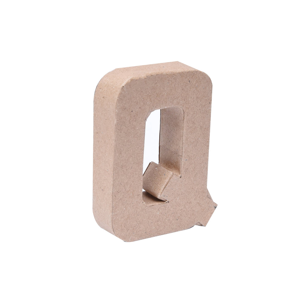 Paper Mache Alphabet Q Approx 3 X 4 X 0.78Inch 1Pc Lb