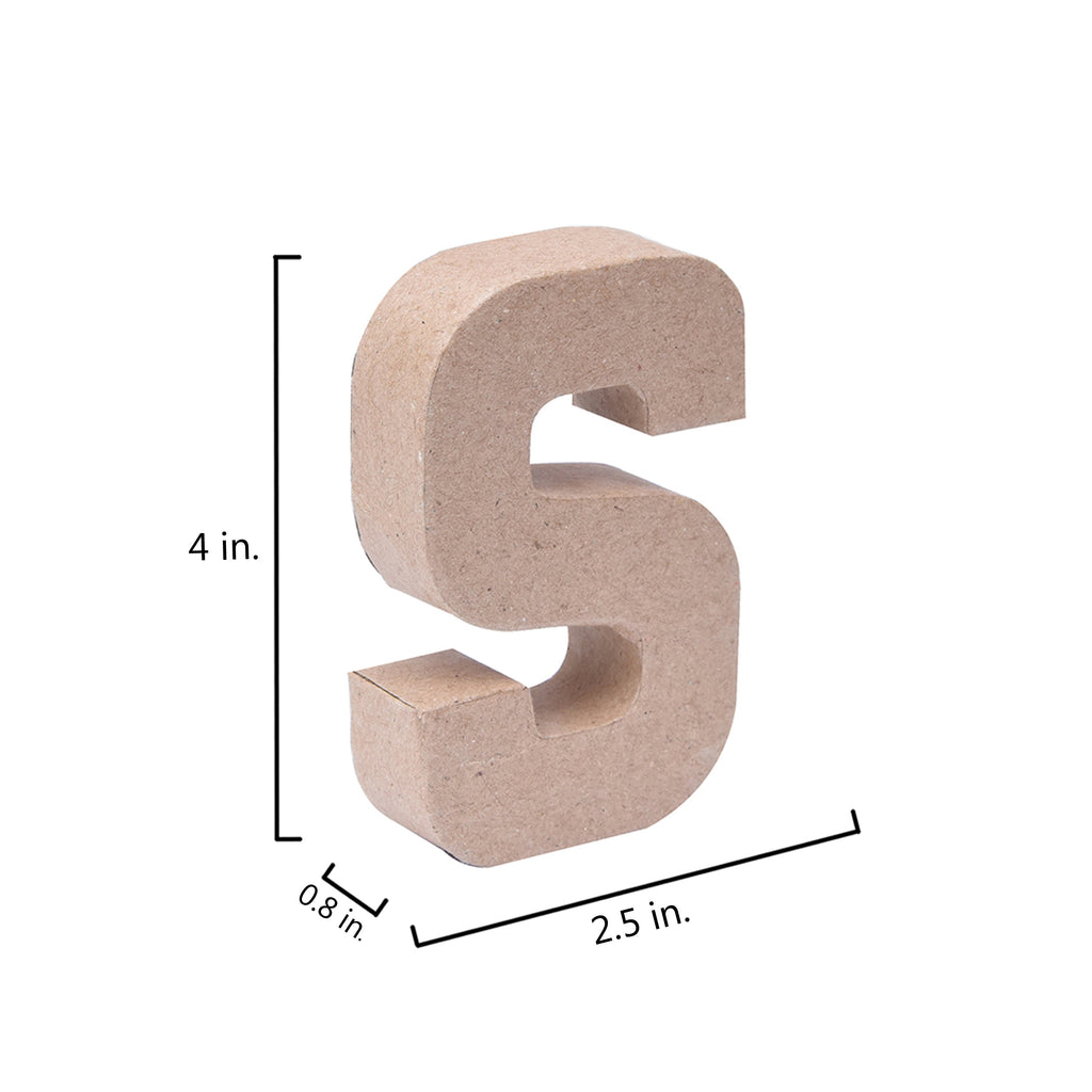 Paper Mache Alphabet S Approx 2.5 X 4 X 0.78Inch 1Pc Lb