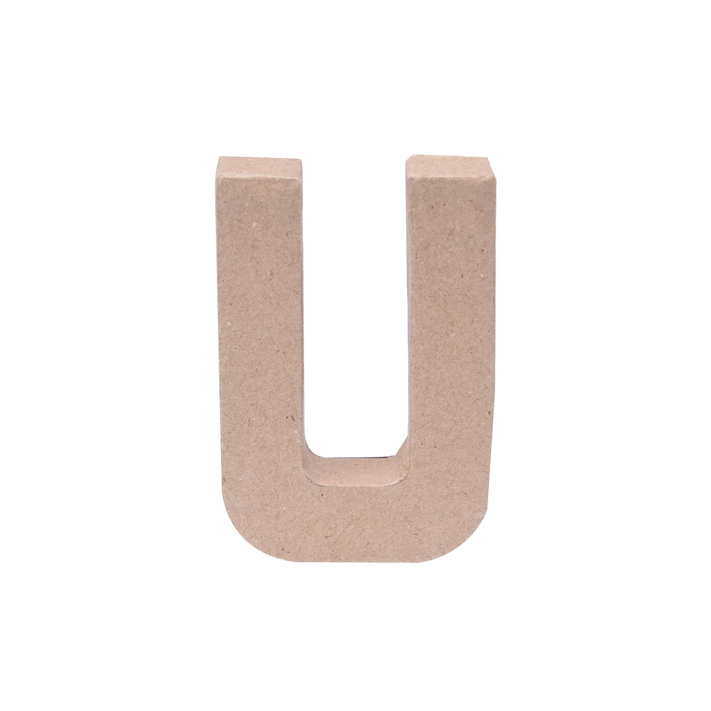 Paper Mache Alphabet U Approx 2.7 X 4 X 0.78Inch 1Pc Lb