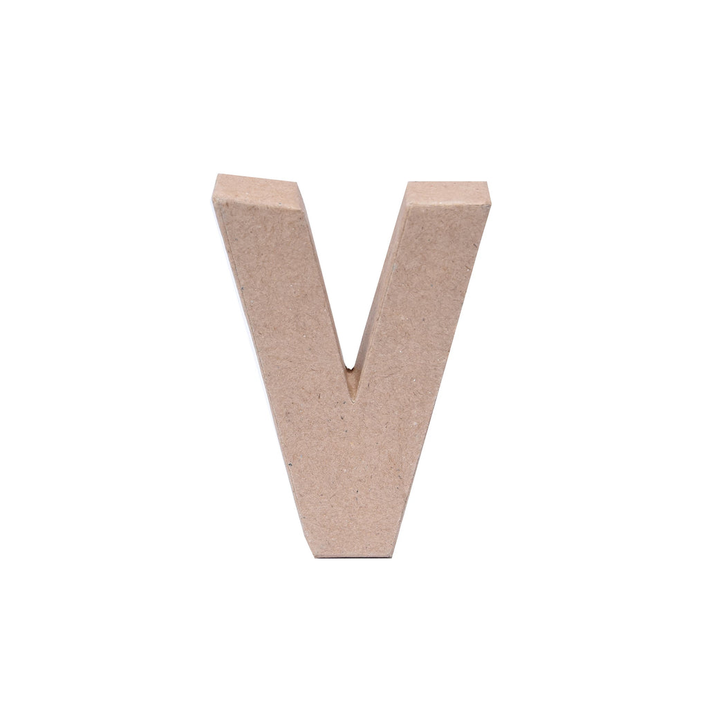 Paper Mache Alphabet V Approx 2.8 X 4 X 0.78Inch 1Pc Lb