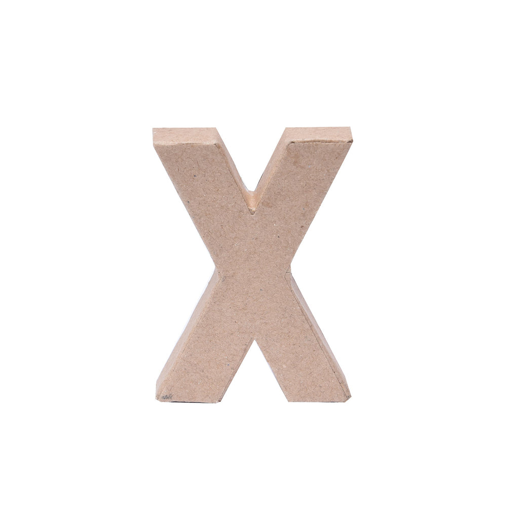 Paper Mache Alphabet X Approx 2.8 X 4 X 0.78Inch 1Pc Lb