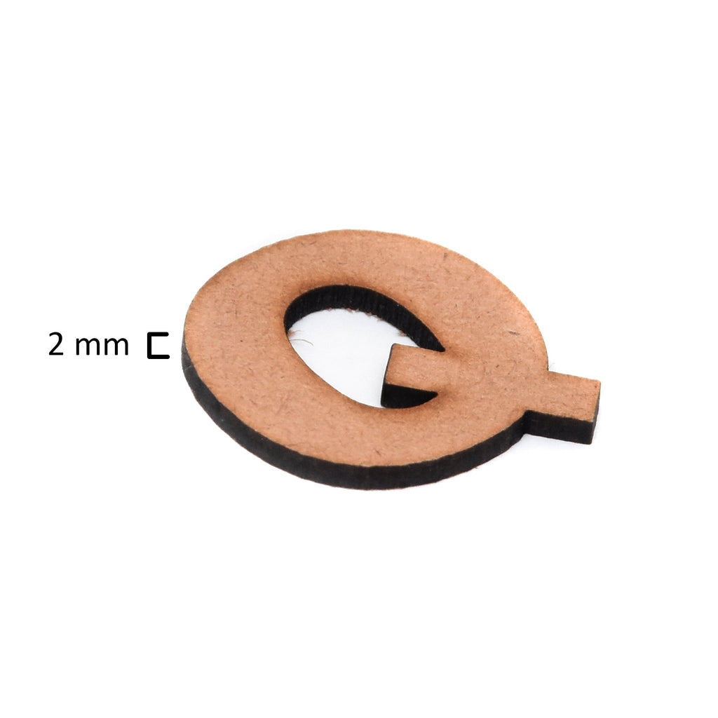 MDF Alphabet Upper Case Q 1Inch 2Mm Thick 1Pc