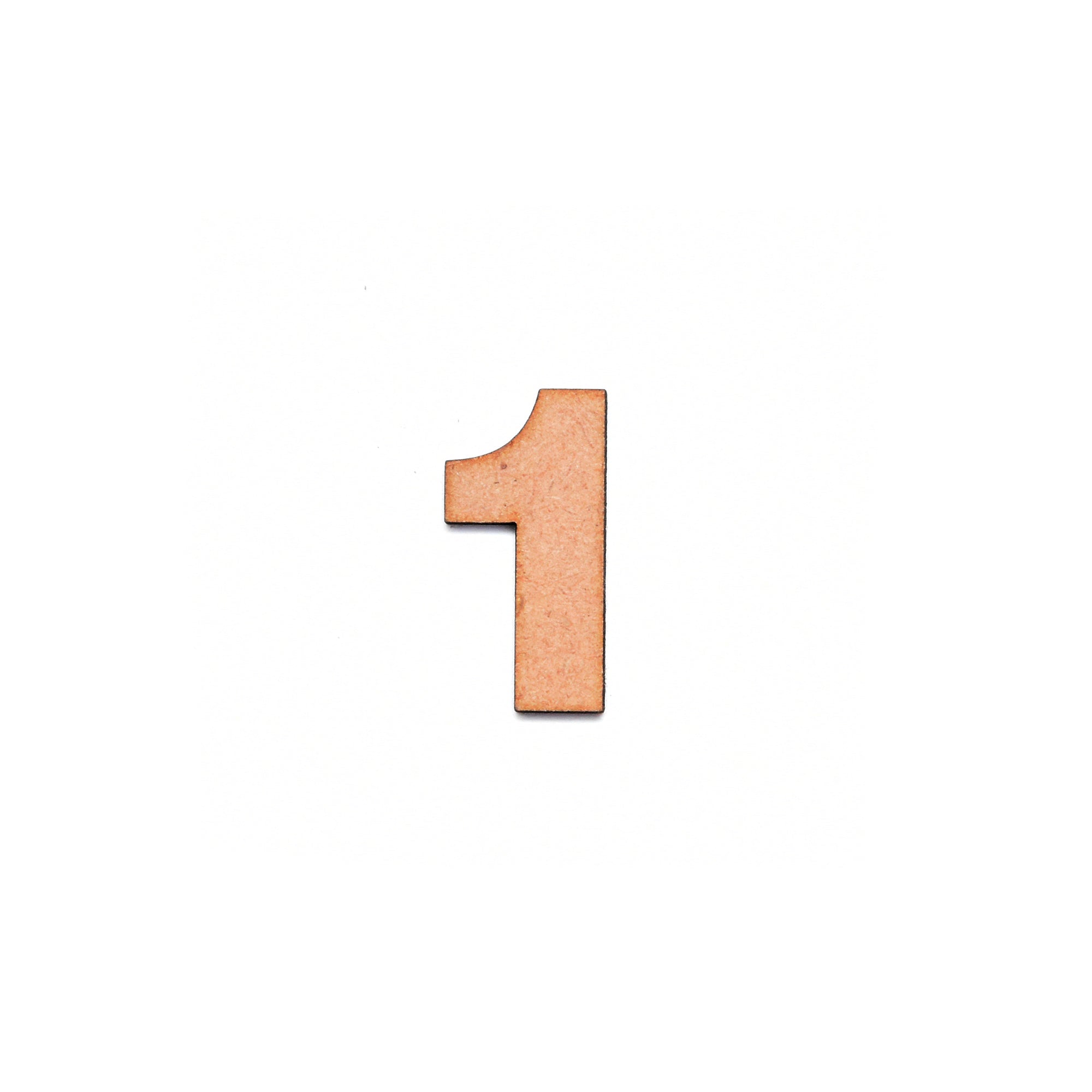 MDF Numerical 1 1inch 2mm Thick 1pc