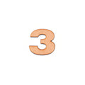 MDF Numerical 3 1inch 2mm Thick 1pc