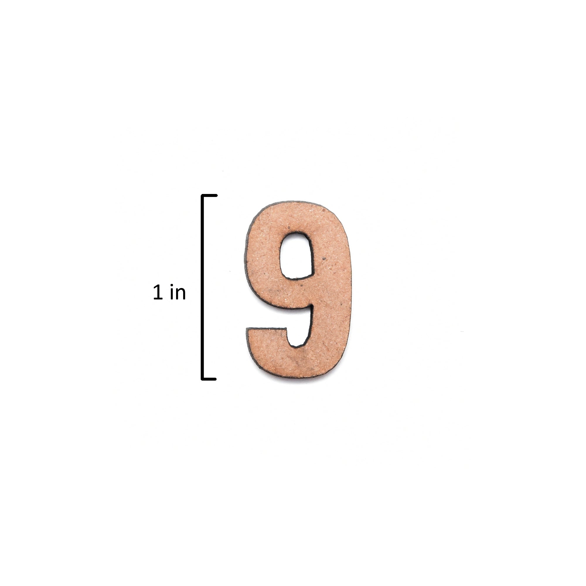 MDF Numerical 9 1inch 2mm Thick 1pc