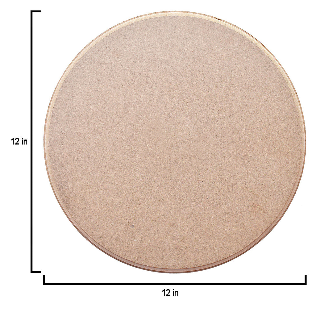 MDF Designer Blank Round 12Inch Dia 12Mm Thick 1Pc Lb