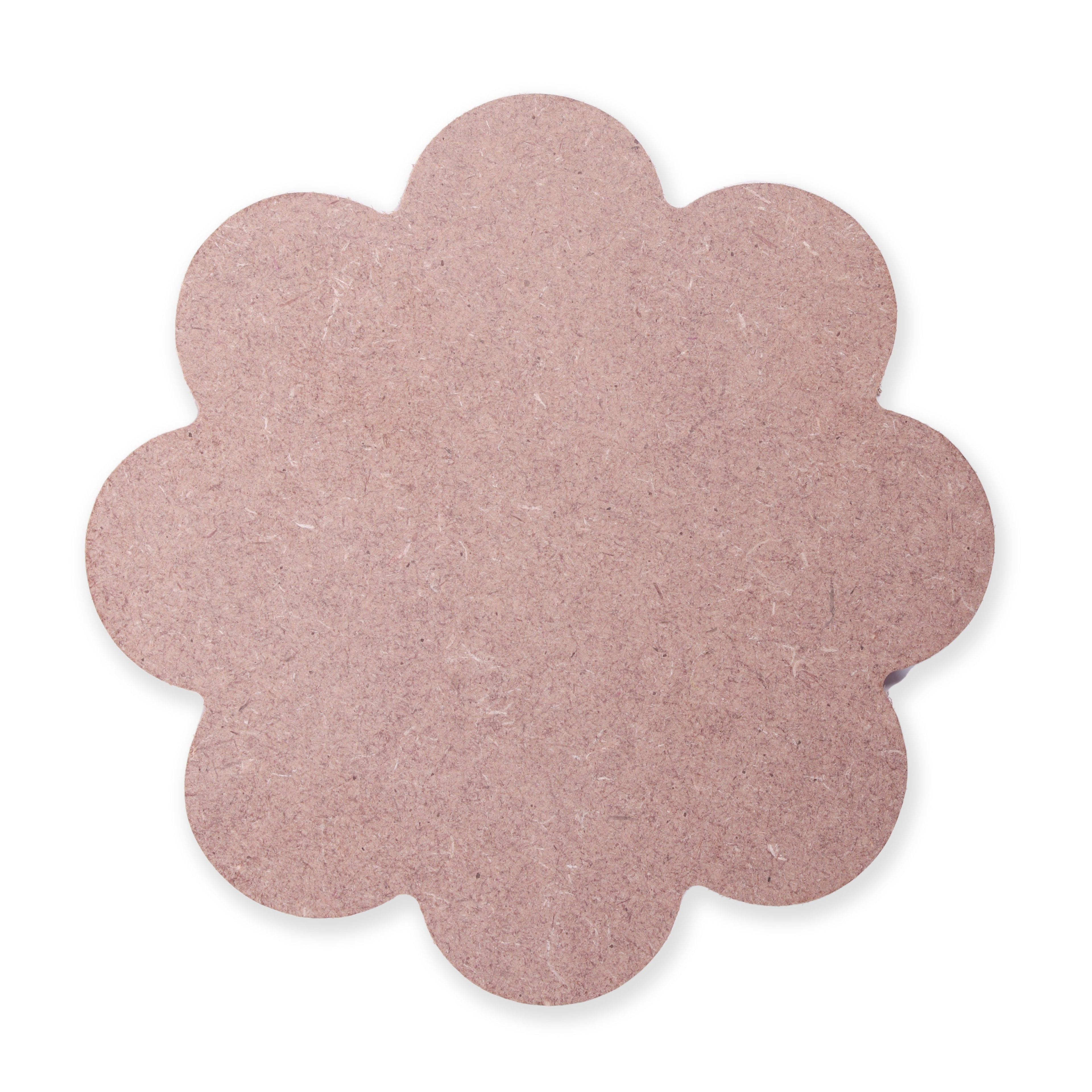 MDF Coaster Scalloped Flower W4.25 X H4.25Inch 5.5Mm Thick 1Pc Lb