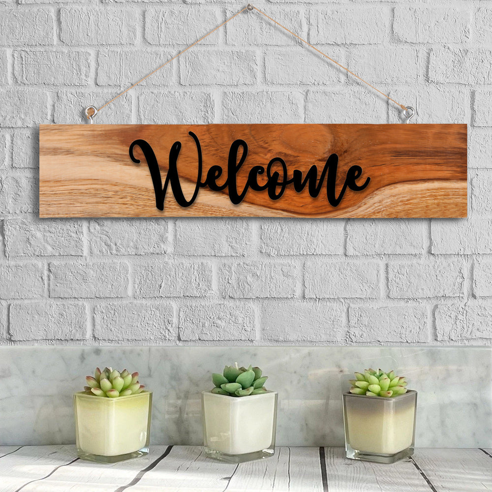 Teak Wood Rustic Hanging Panel  18  inch 1PC