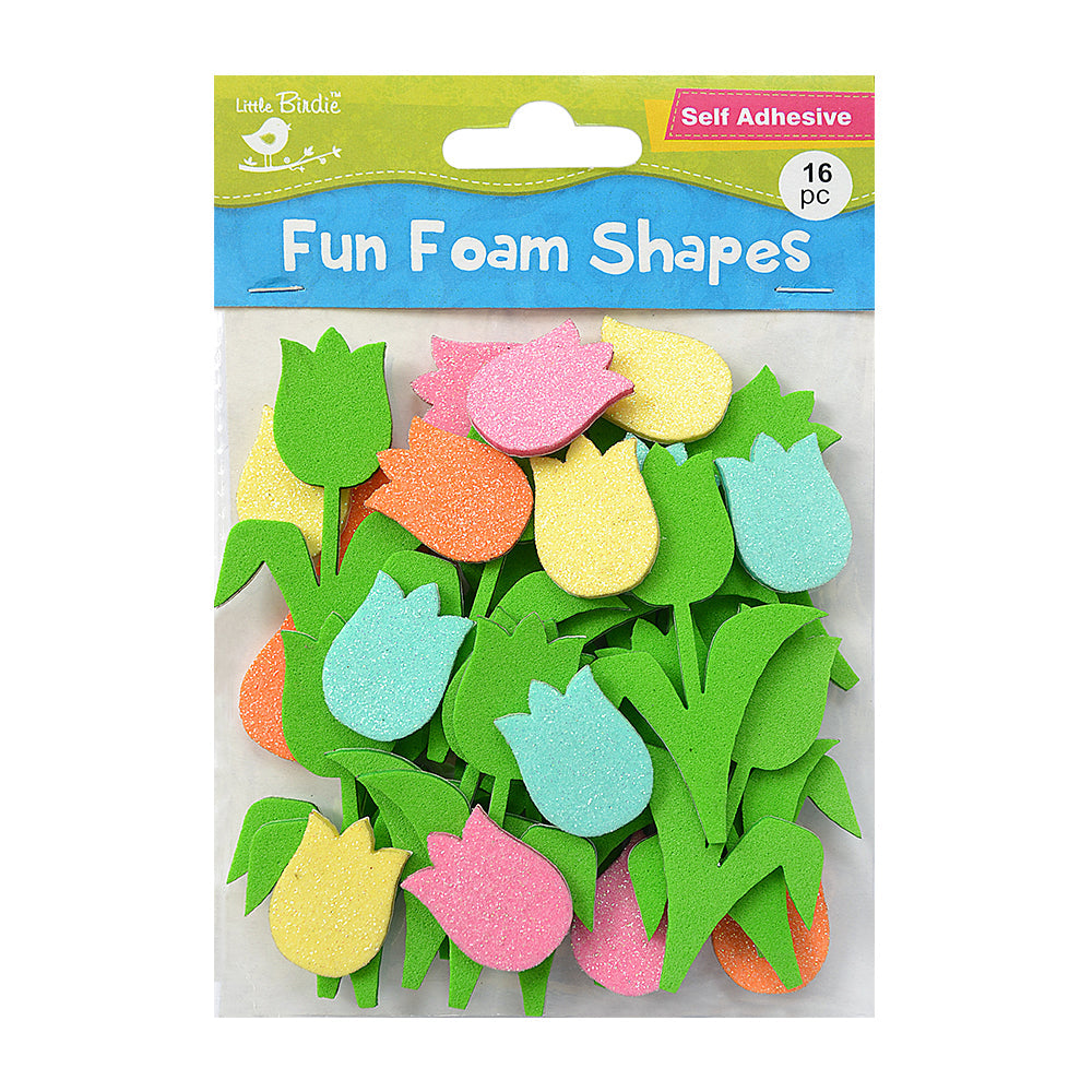 Self Adhesive Fun Foam Stickers Tulip Garden 16Pcs