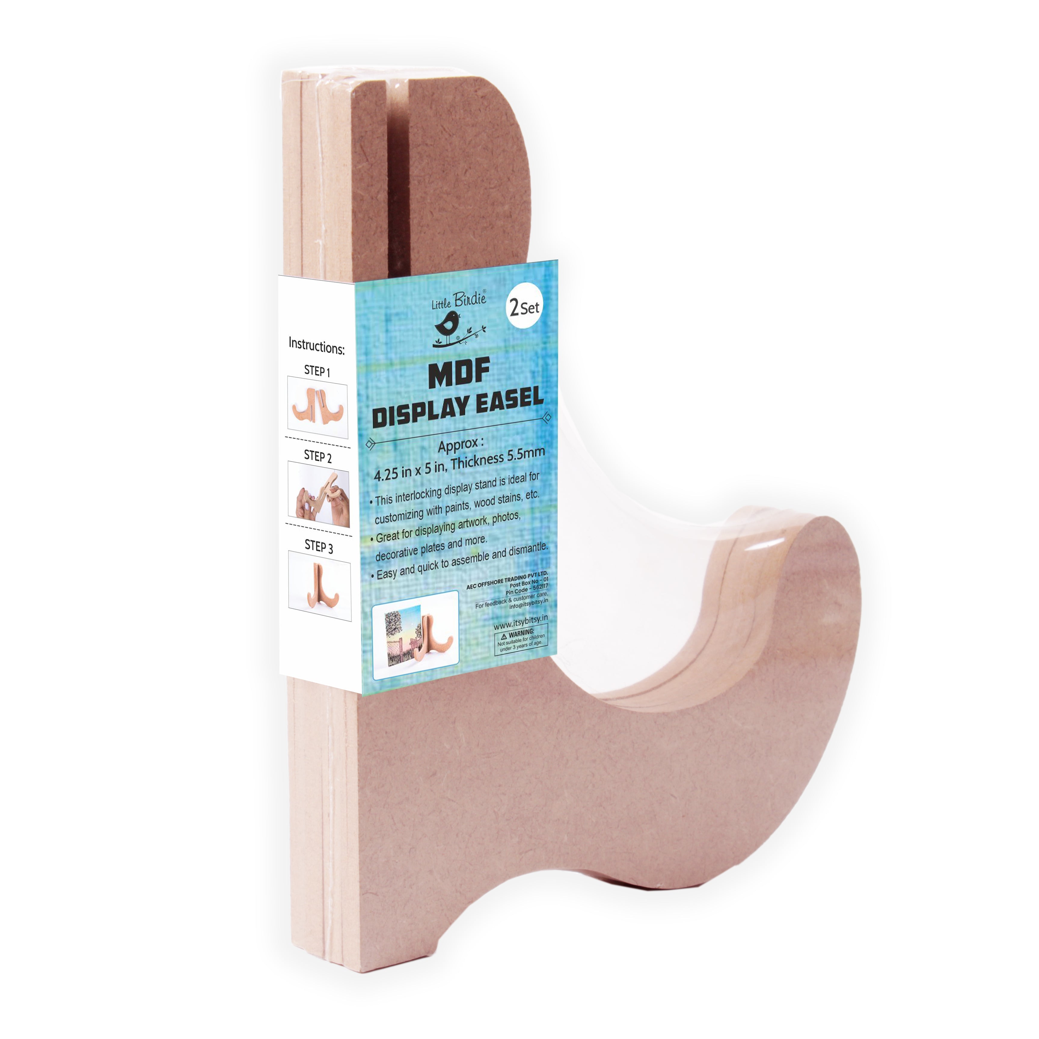 MDF Interlocking Display Stand 4.5 X 5Inch 5.5Mm Thick Pack Of 2Pc Sw Lb