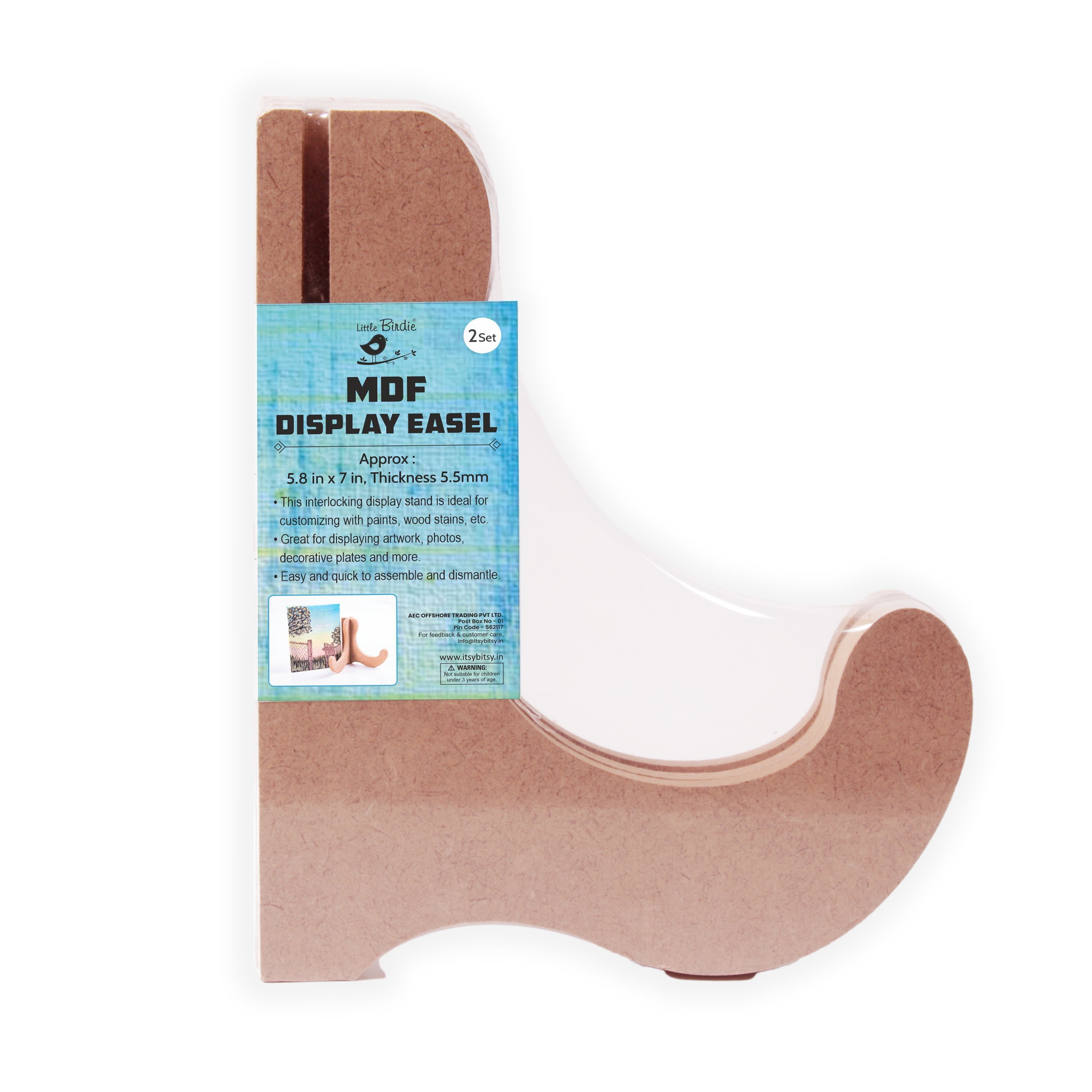 MDF Interlocking Display Stand 5.8 X 7Inch 5.5Mm Thick Pack Of 2Pc Sw Lb