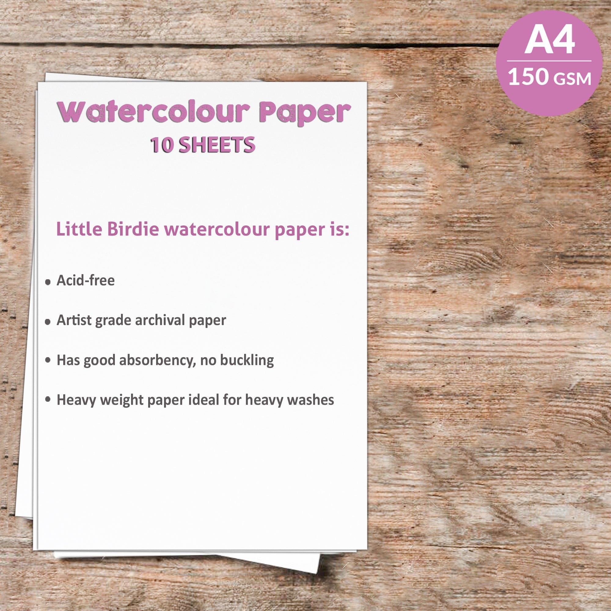 Premium Watercolour Paper 150Gsm A4 10 Sheets