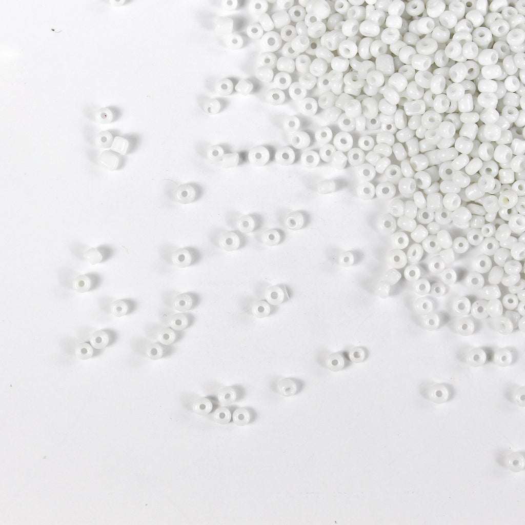 Seed Beads Opque White 30G Ib