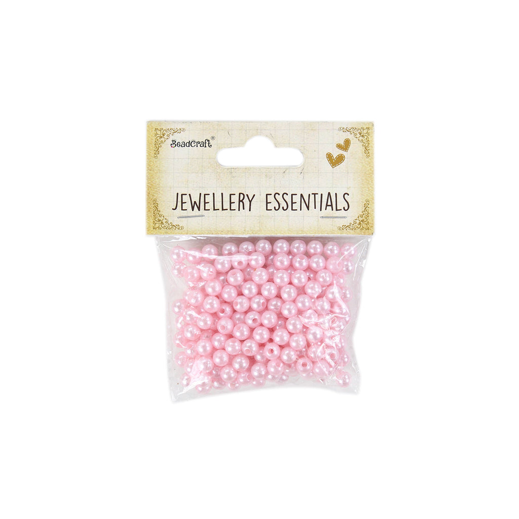 Pearl Beads Plastic 6Mm Lt Pink 20G Ib