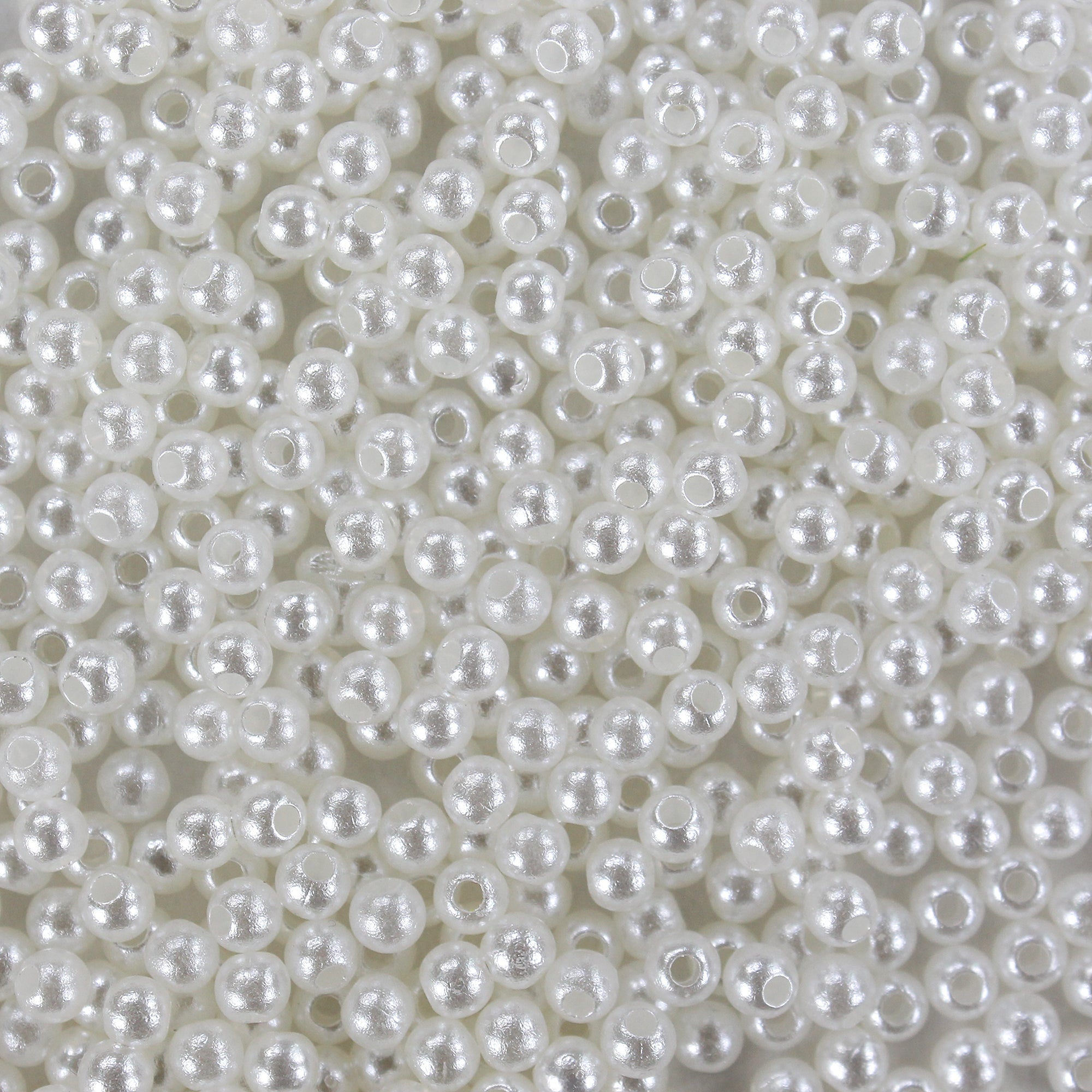 Pearl Beads Plastic 4mm White 20gm