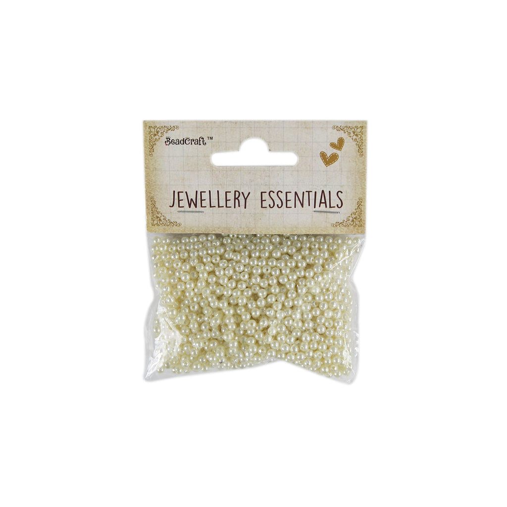 Pearl Beads Plastic 3mm Cream 20gm