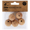 Wooden Beads 25Mm Natural 5Pcs