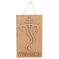 MDF Pre Marked Ganesha Welcome With Jute Hanging 6 X 10Inch 1Pc Lb