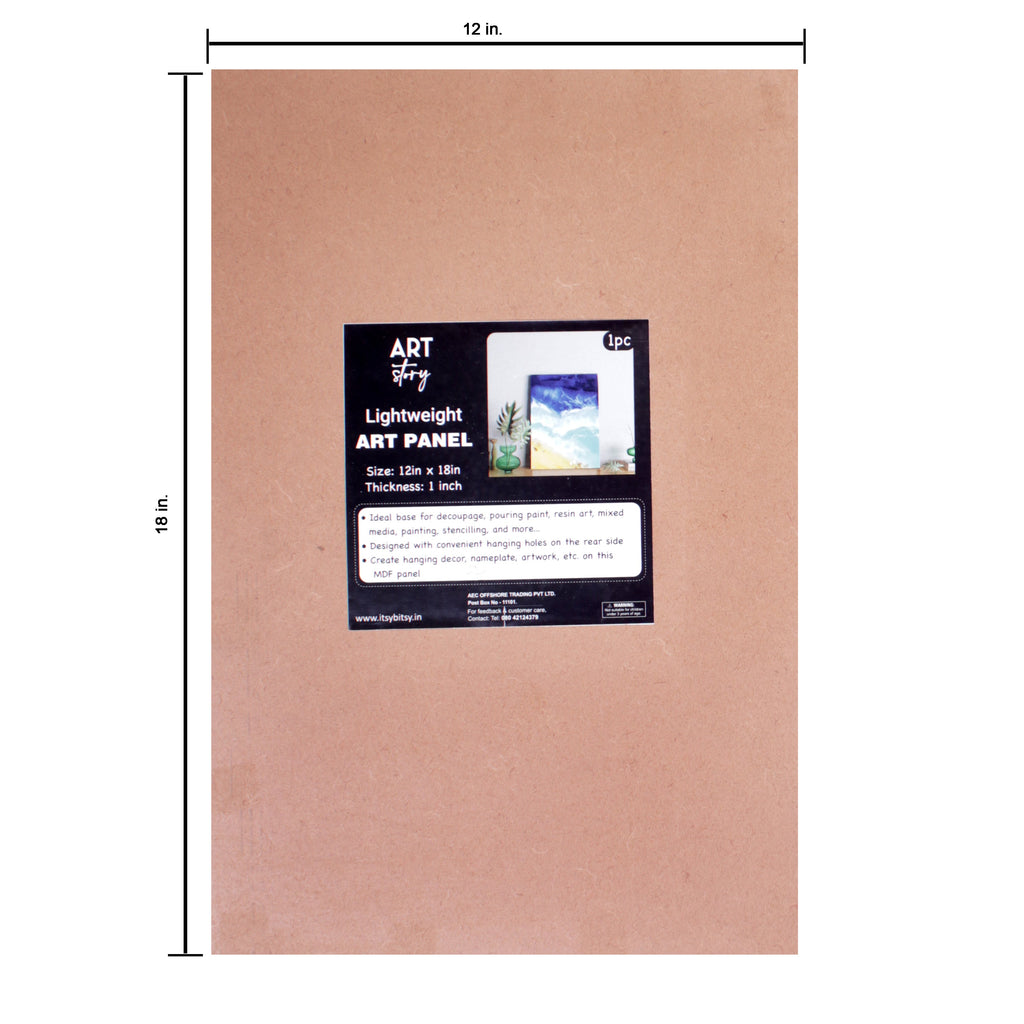 MDF Light Weight Art Panel 12 X 18 X 1Inch 5.5Mm Thick 1Pc Sw Lb